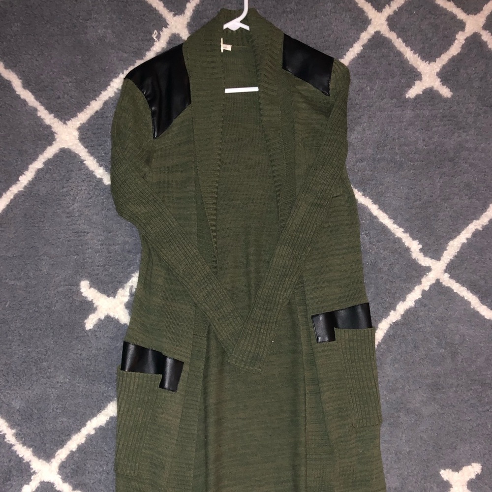Long army green sweater